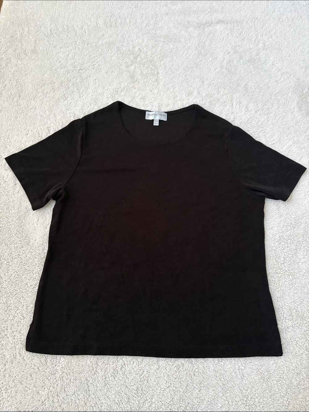 Eileen Fisher Black Short Sleeve Crewneck Tee